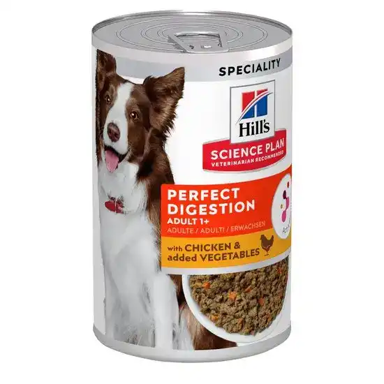 Hill's SCIENCE PLAN Specialty Adult Perfect Digestion Wet Dog Food with Chicken & Added Vegetables 12 x 363g Cans 4435
