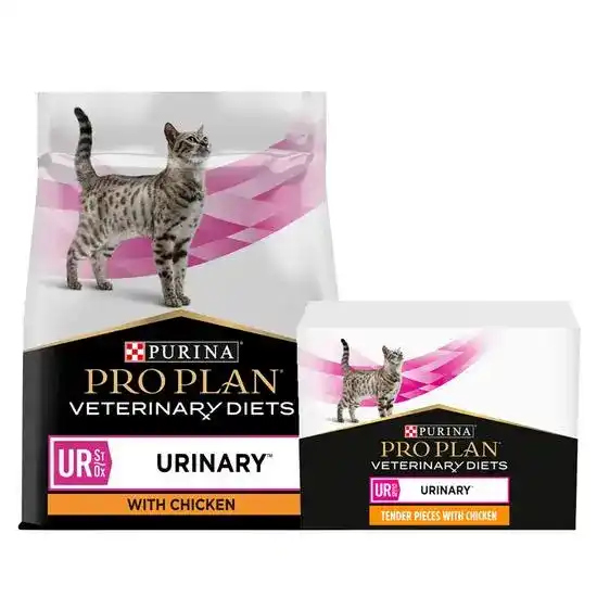 PURINA PRO PLAN VETERINARY DIETS Adult UR Urinary Cat Food with Chicken Bundle 19062