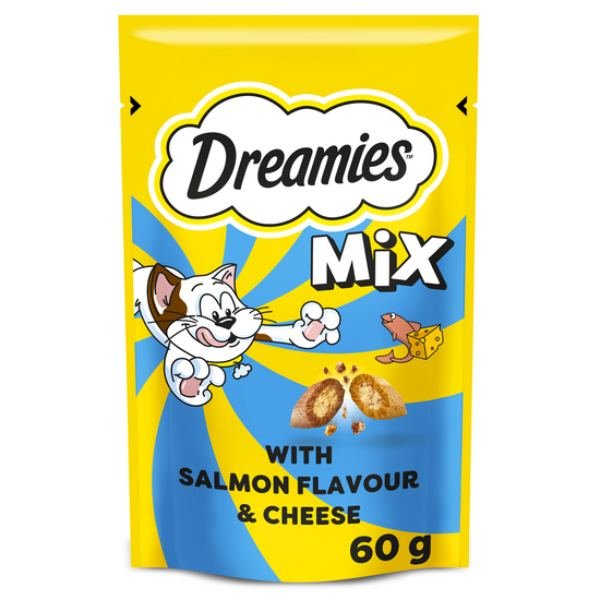 Dreamies Mix Cat Treats with Salmon & Cheese 60g Packs 16652