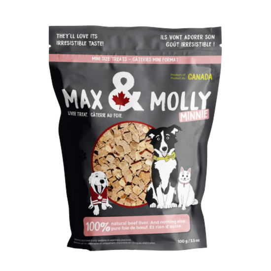 Max & Molly Minnie Beef Liver Treats for Small Dogs & Cats 1 x 100g 18188