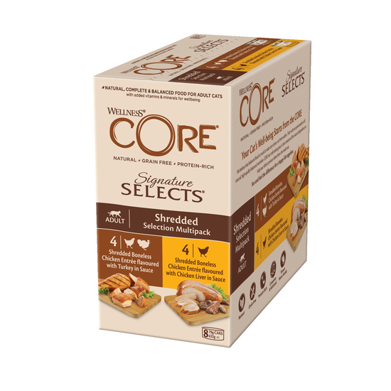 Wellness Core Adult Wet Cat Food Signature Selects Shredded Selection Multipack 79g Tins 17043