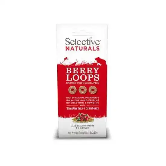 Science Selective Naturals Berry Loops Treats for Guinea Pigs & Rabbits 4 x 80g 2842