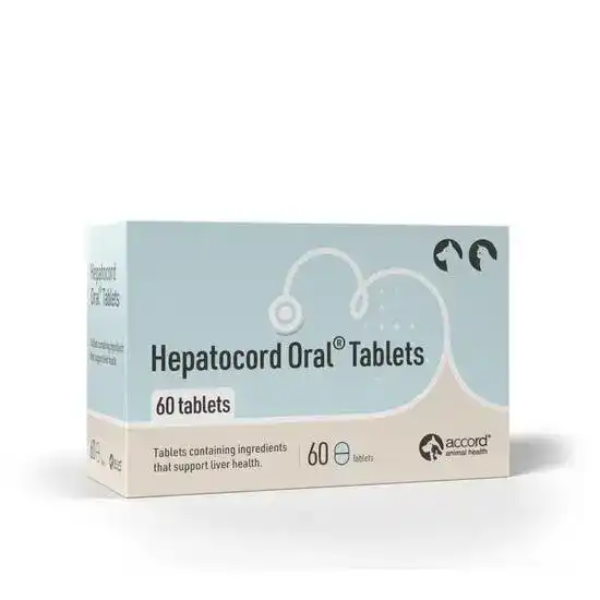 Hepatocord Oral Liver Support Supplement Tablets for Dogs & Cats 19512