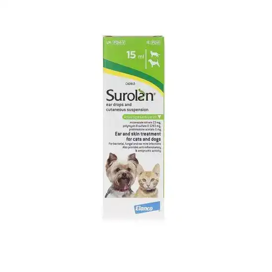 Surolan Cutaneous Ear Drops Suspension for Dogs and Cats 1016