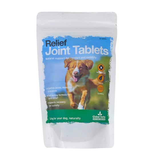 Global Herbs Relief Natural Dog Joint Support & Mobility Supplement Tablets 19813