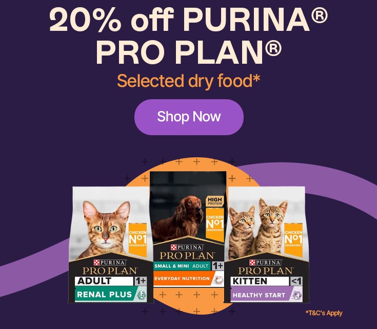 20% off Purina Pro Plan Selected dry food - Shop Now
