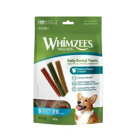 Whimzees Stix Small Dental Treats for Dogs 28 Pieces 16211