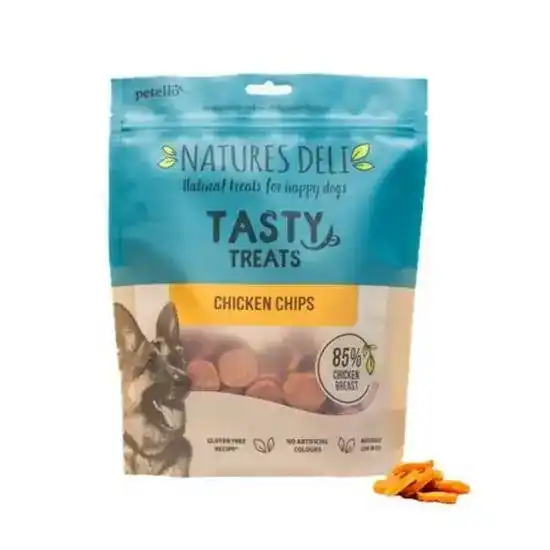 Natures Deli Tasty Treats Chicken Chips Dog Treats 2 x 100g 17797