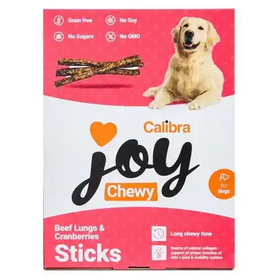 Calibra Joy Chewy Dog Treat Sticks Beef Lungs & Cranberry 20393