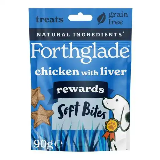 Forthglade Soft Bites Rewards Dog Treats with Chicken & Liver 8 x 90g 17843