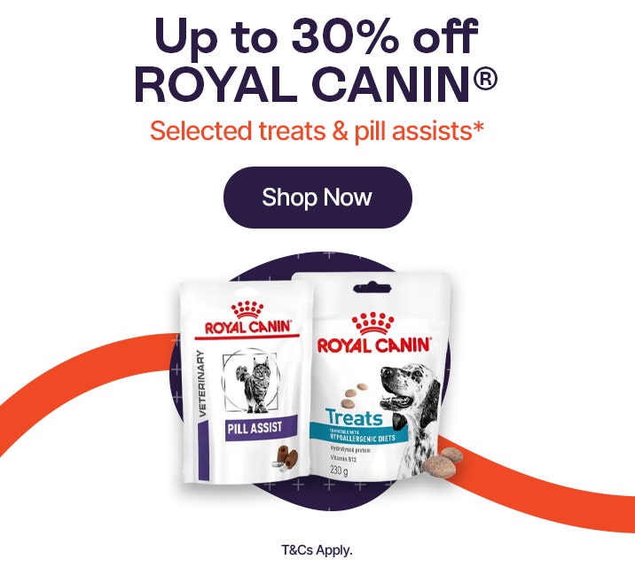 Up to 30% off Royal Canin Selected Treats & Pill assists*