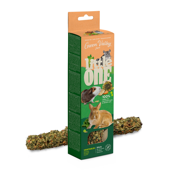 Little One Green Valley Grain Free Vegetable Treat Stick for Small Mammals 2 x 160g 18215