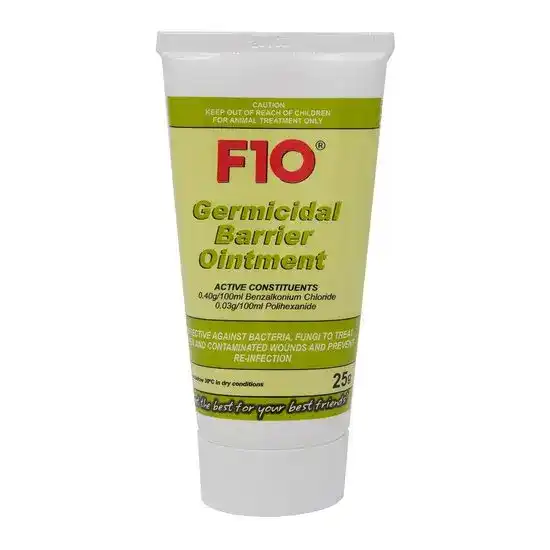 F10 Germicidal Barrier Ointment Wound Treatment for Small Animals 25g Tube 11624