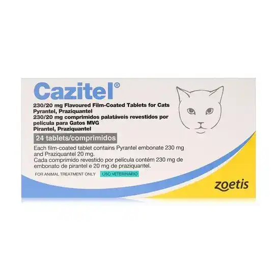 Cazitel Film-Coated Flavoured Worming Tablets for Cats 230mg/20mg 10255