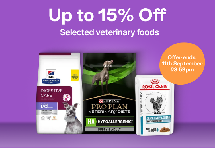 Up to 15% Off Selected veterinary foods