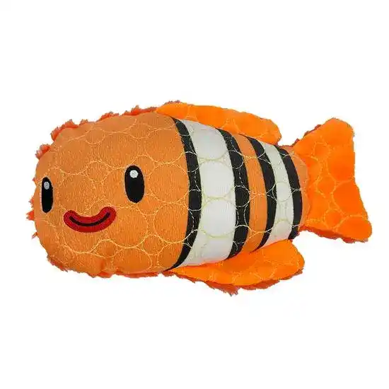 Bite Force Kevlar Tough Clown Fish Plush Dog Toy 19674