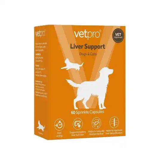 Vetpro Liver Support Supplement Sprinkle Capsules for Cats & Dogs 19284