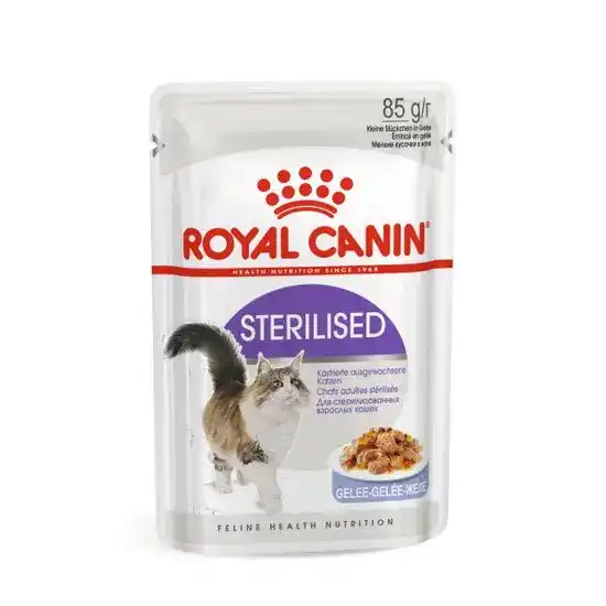 ROYAL CANIN Adult Sterilised Wet Cat Food with Thin Slices in Jelly 85g Pouches 17362