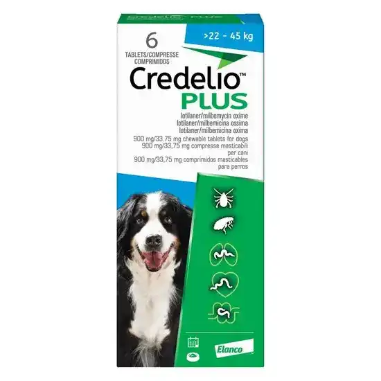 Credelio PLUS Chewable Tablets for Dogs 900mg (22kg-45kg) 7795