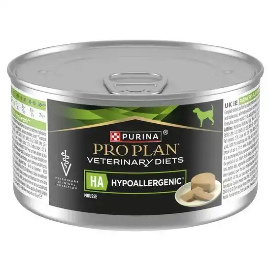 PURINA PRO PLAN VETERINARY DIETS Puppy & Adult HA Hypoallergenic Wet Dog Food Mousse 195g Tins 16950