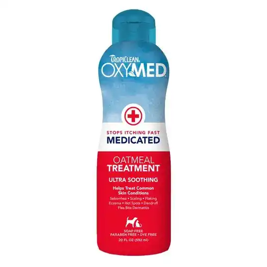 TropiClean OxyMed Medicated Oatmeal Treatment for Cats and Dogs 592ml Bottle 15609