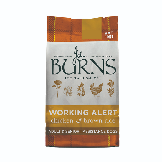 Burns Alert Assistance Working Dry Dog Food with Chicken & Brown Rice 12kg 3873