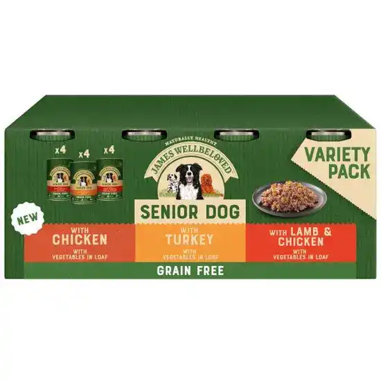 James Wellbeloved Grain Free Senior Wet Dog Food Variety Pack Turkey