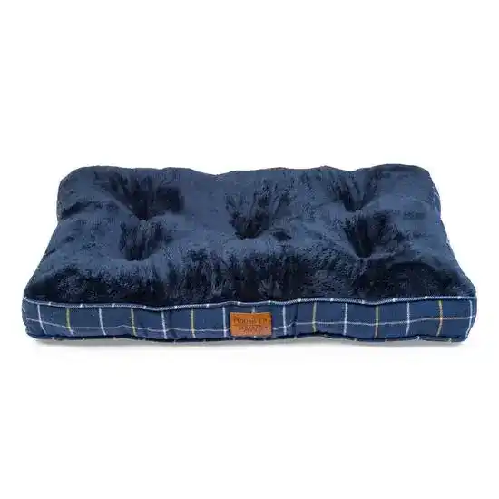 House of Paws Boxed Duvet Dog Bed Navy Check Tweed 18766