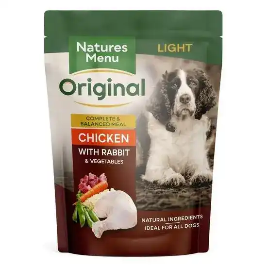 Natures Menu Original Adult Light Wet Dog Food Chicken with Rabbit 8 x 300g Pouches 18152