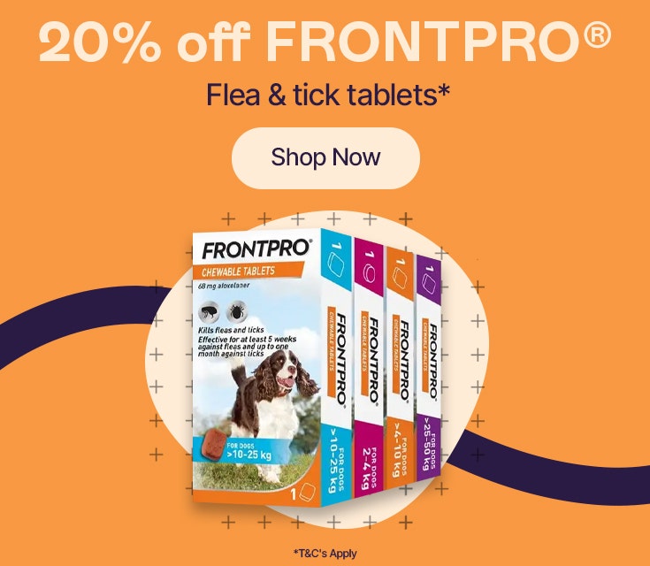 20% off Frontpro - Flea & tick tablets* - Shop Now