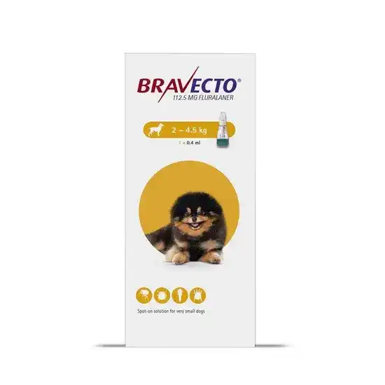 BRAVECTO Spot-On Solution for Toy Dogs 112.5mg (2kg-4.5kg) 10428