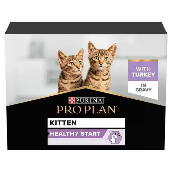 PURINA PRO PLAN Kitten Healthy Start Wet Cat Food with Turkey in Gravy 85g Pouches 10519