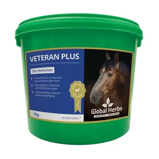 Global Herbs Veteran Plus Horse Digestion and Immune Function Supplement Powder 19755