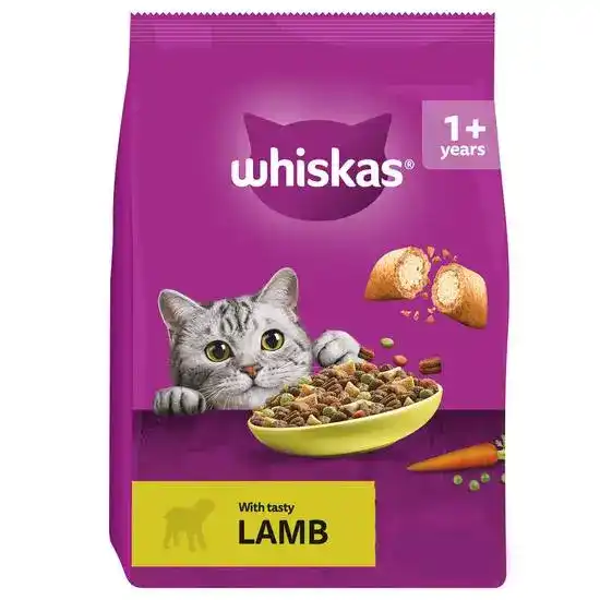 Whiskas 1+ Adult Complete Dry Cat Food with Lamb 18051