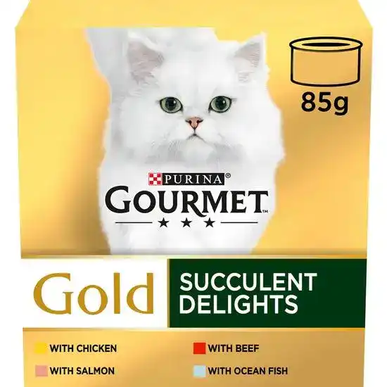 GOURMET Gold Succulent Delights Wet Cat Food 48 x 85g Tins 18339