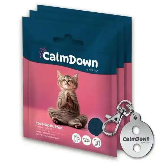 KRUUSE CalmDown Cat Tag Pheromone-Infused 3 Button Kit 21018