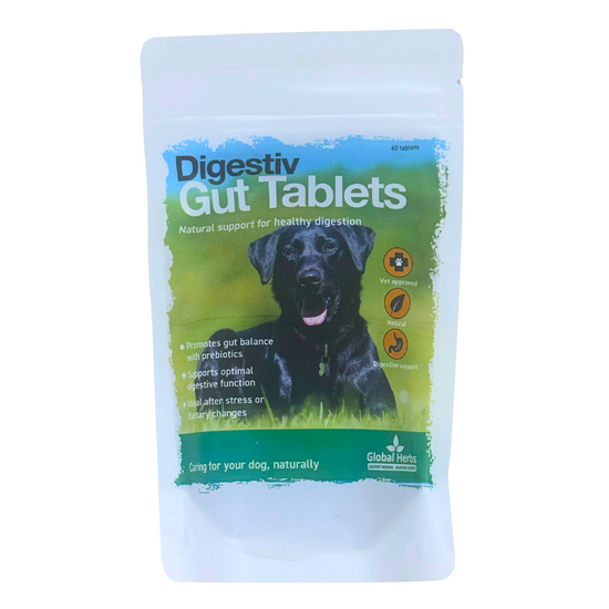 Global Herbs Digestiv Natural Dog Digestion Support Supplement Tablets 19808