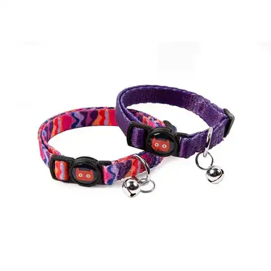Doodlecat Cat Collar Duo Set Violet & Dunes 18841