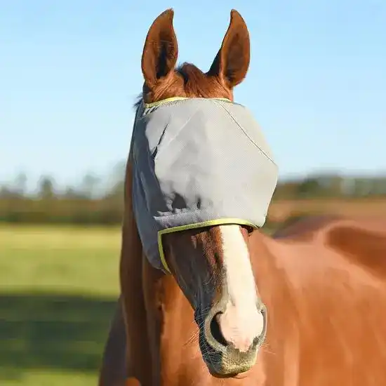 Equilibrium Field Relief Midi Horse Fly Mask No Ears Grey/Yellow 20388