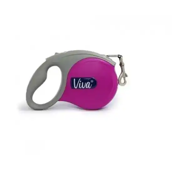 Ancol Viva Retractable 5m Raspberry Dog Lead 16918