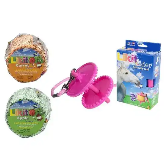 Likit Horse Toy & Treat Bundle: Glitter Pink Holder