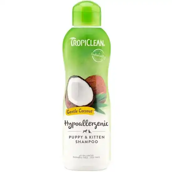 TropiClean Hypoallergenic Shampoo for Puppies and Kittens Gentle Coconut 355ml Bottle 2160