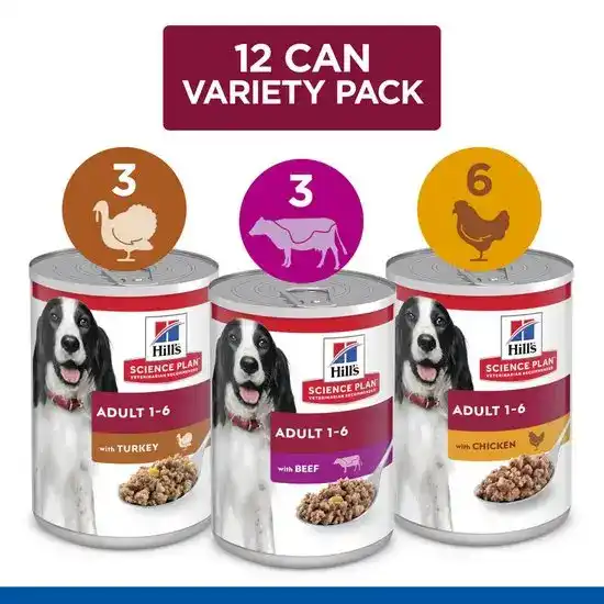 Hill's SCIENCE PLAN Adult Wet Dog Food Variety Pack with Chicken
