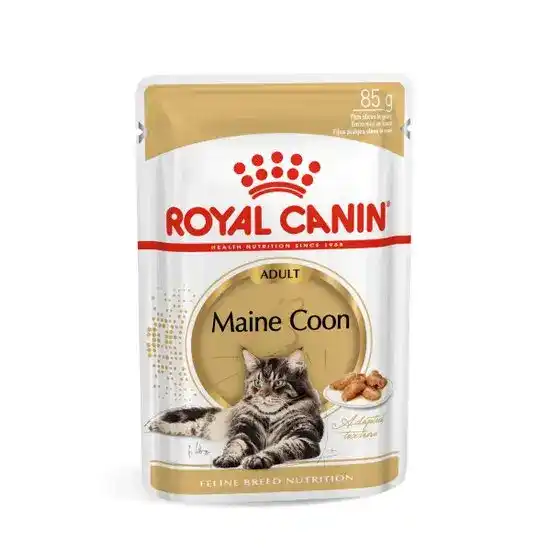 ROYAL CANIN Adult Maine Coon Wet Cat Food with Thin Slices in Gravy 12 x 85g Pouches 17384