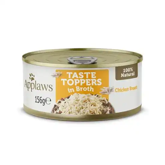 Applaws Taste Toppers Wet Dog Food Chicken Breast in Broth 12 x 156g Tins 16378