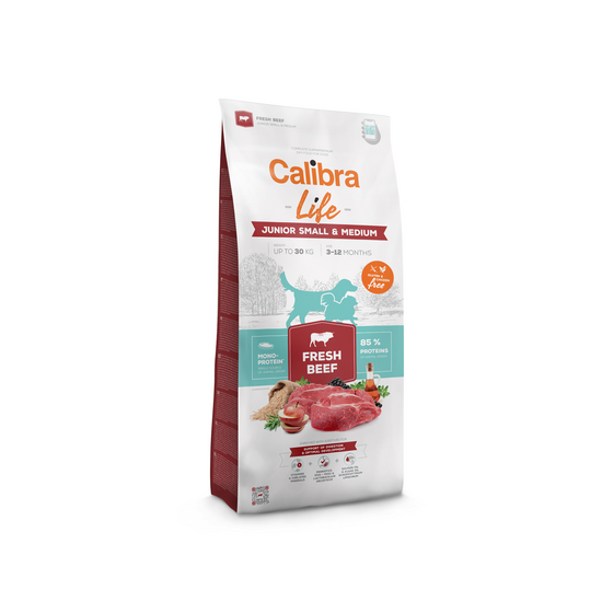 Calibra Life Small & Medium Breed Junior Dry Dog Food Fresh Beef 16233