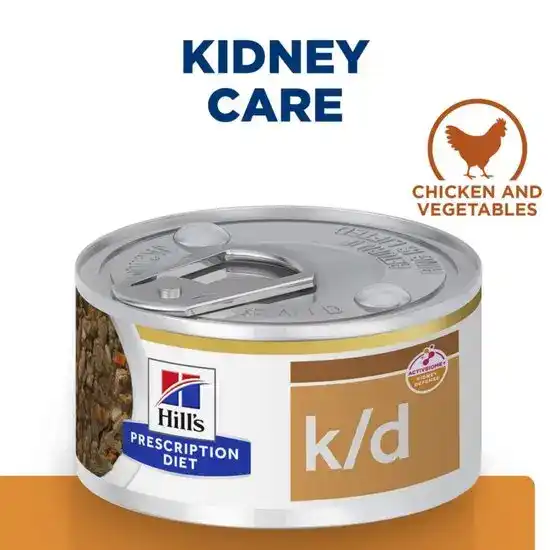 Hill's PRESCRIPTION DIET k/d Kidney Care Wet Cat Food Stew with Chicken & Added Vegetables 82g Tins 16664
