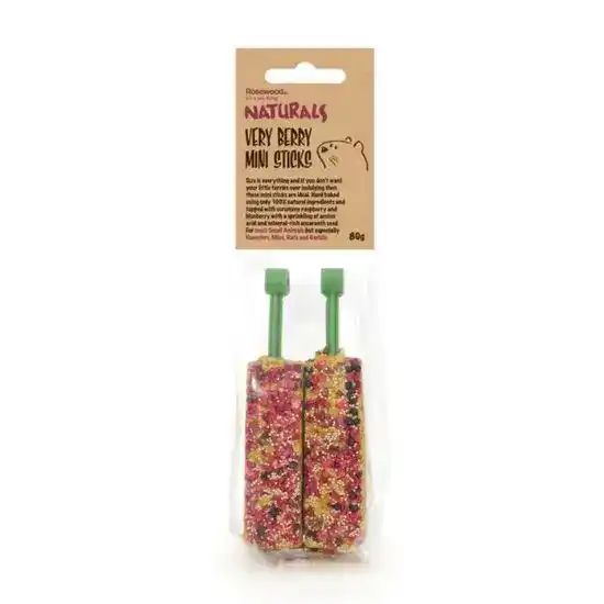 Rosewood Naturals Very Berry Mini Sticks Treat for Small Animals 2 Pieces 16972