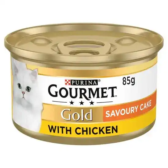 GOURMET Gold Savoury Cake Chicken Wet Cat Food 12 x 85g Tins 18347