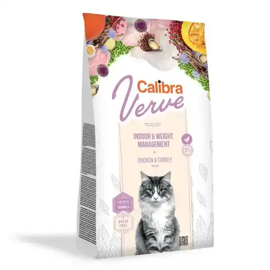 Calibra Cat Verve Grain Free Indoor & Weight Management Dry Cat Food with Chicken & Turkey 15733